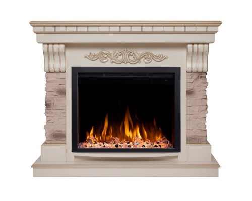 RealFlame Электрокамин Marseilles WT белый дуб с золотой патиной с очагом Saphir 25,5 RealFlame Электрокамин Marseilles WT белый дуб с золотой патиной с очагом Saphir 25,5
