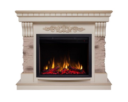 RealFlame Электрокамин Marseilles WT белый дуб с золотой патиной с очагом Saphir 25,5 RealFlame Электрокамин Marseilles WT белый дуб с золотой патиной с очагом Saphir 25,5