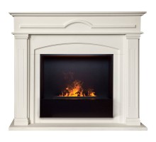 RealFlame Электрокамин Mirra 26 WT пастельно-белый с очагом 3D Cassette 630 Black Panel