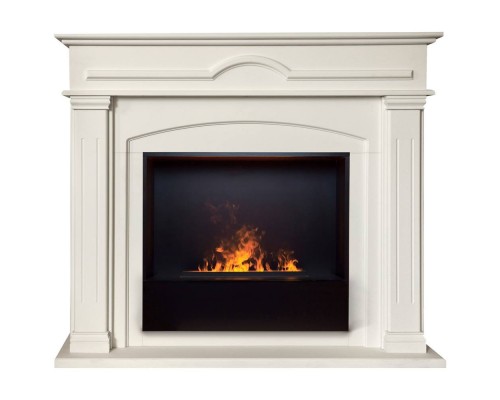 RealFlame Электрокамин Mirra 26 WT пастельно-белый с очагом 3D Cassette 630 Black Panel