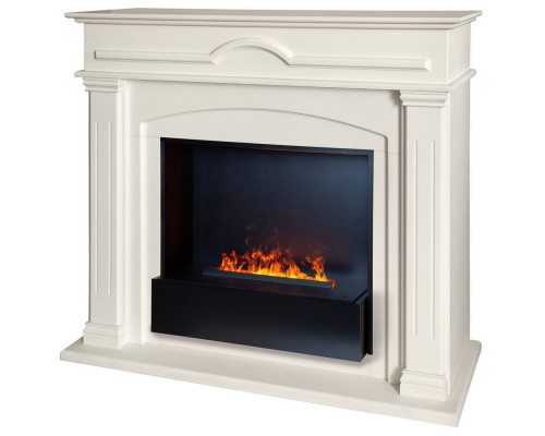 RealFlame Электрокамин Mirra 26 WT пастельно-белый с очагом 3D Cassette 630 Black Panel