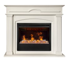 RealFlame Электрокамин Mirra 26 WT пастельно-белый с очагом 3D Helios 26 SBG