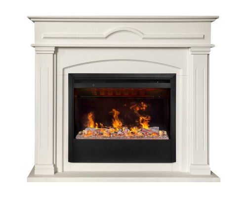 RealFlame Электрокамин Mirra 26 WT пастельно-белый с очагом 3D Helios 26 SBG