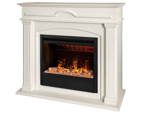 RealFlame Электрокамин Mirra 26 WT пастельно-белый с очагом 3D Helios 26 SBG