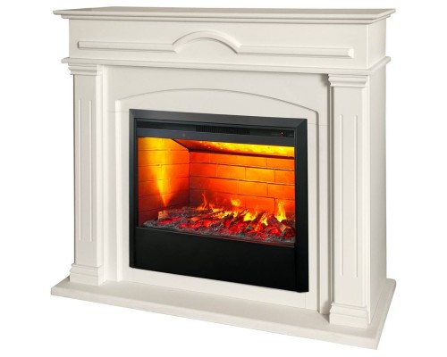 RealFlame Электрокамин Mirra 26 WT пастельно-белый с очагом 3D Helios 26