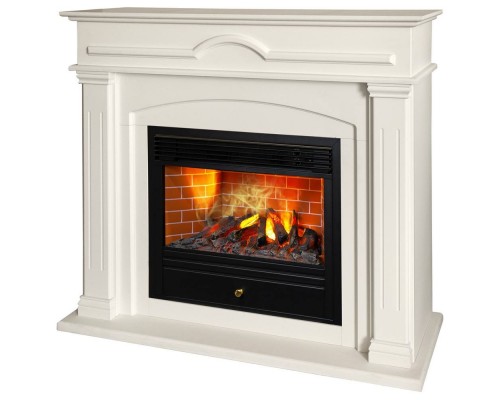 RealFlame Электрокамин Mirra 26 WT пастельно-белый с очагом 3D Novara