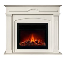 RealFlame Электрокамин Mirra 26 WT пастельно-белый с очагом Moonblaze Black
