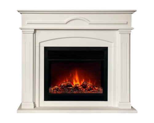 RealFlame Электрокамин Mirra 26 WT пастельно-белый с очагом Moonblaze Black