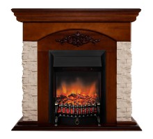 RealFlame Электрокамин Neapolis NT орех с очагом Fobos Lux Black RC
