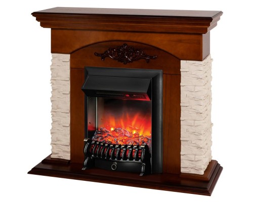 RealFlame Электрокамин Neapolis NT орех с очагом Fobos Lux Black RC