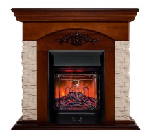 RealFlame Электрокамин Neapolis NT орех с очагом Majestic Lux Black RC