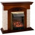 RealFlame Электрокамин Neapolis NT орех с очагом Majestic Lux Brass