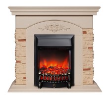 RealFlame Электрокамин Neapolis WT айвори с очагом Fobos Lux Black