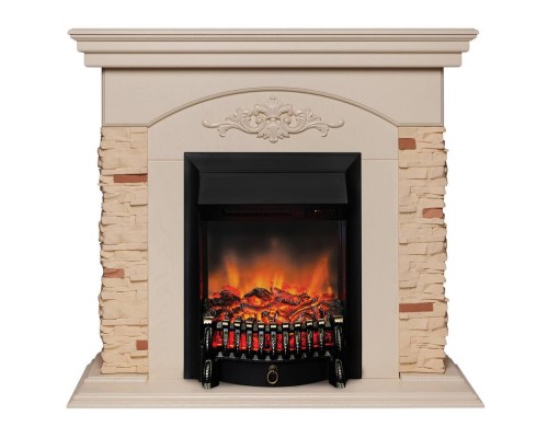 RealFlame Электрокамин Neapolis WT айвори с очагом Fobos Lux Black RC