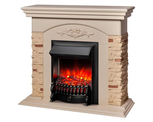 RealFlame Электрокамин Neapolis WT айвори с очагом Fobos Lux Black
