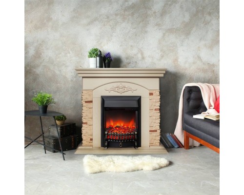 RealFlame Электрокамин Neapolis WT айвори с очагом Fobos Lux Black