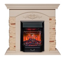 RealFlame Электрокамин Neapolis WT айвори с очагом Majestic Lux Black RC
