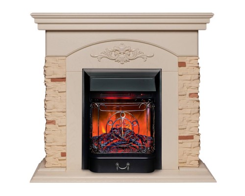 RealFlame Электрокамин Neapolis WT айвори с очагом Majestic Lux Black RC
