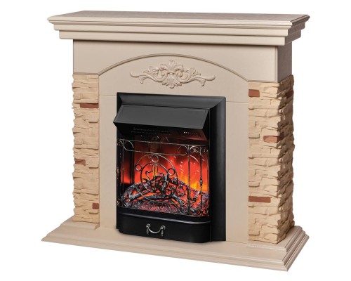 RealFlame Электрокамин Neapolis WT айвори с очагом Majestic Lux Black RC