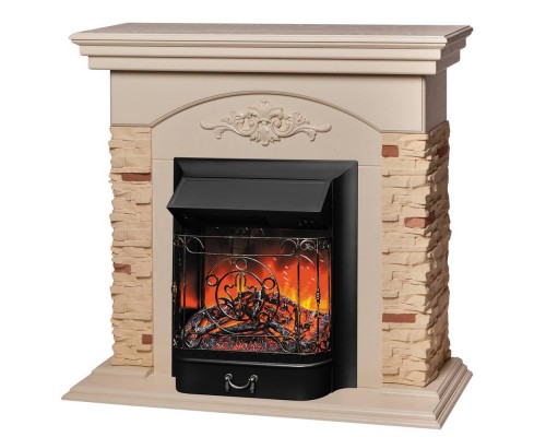 RealFlame Электрокамин Neapolis WT айвори с очагом Majestic Lux Black