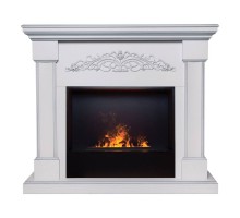 RealFlame Электрокамин Ofelia 26 WT дуб белый с серебряной патиной с очагом 3D Cassette 630 BLACK PANEL