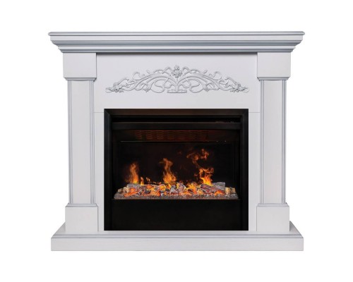 RealFlame Электрокамин Ofelia 26 WT дуб белый с серебряной патиной с очагом Helios 26 SBG