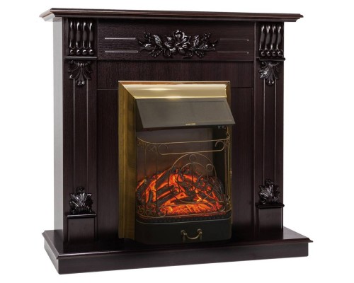 RealFlame Электрокамин Ottawa DN венге премиум с очагом Majestic Lux Brass