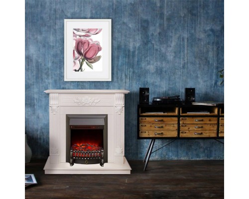 RealFlame Электрокамин Ottawa WT белое золото с очагом Fobos Lux Black