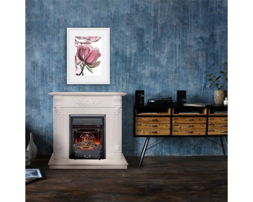 RealFlame Электрокамин Ottawa WT белое золото с очагом Majestic Lux Black