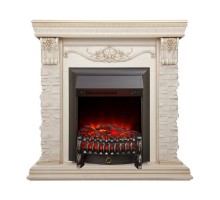 RealFlame Электрокамин Patricia WT белый дуб с золотой патиной с очагом Fobos Lux BL S
