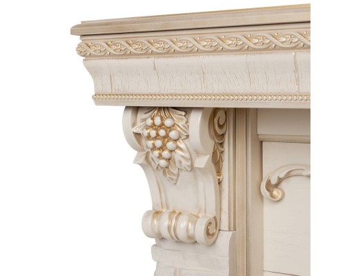 RealFlame Электрокамин Patricia WT белый дуб с золотой патиной с очагом Fobos Lux BL S