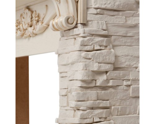 RealFlame Электрокамин Patricia WT белый дуб с золотой патиной с очагом Fobos Lux BL S