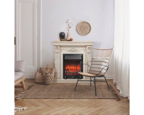 RealFlame Электрокамин Patricia WT белый дуб с золотой патиной с очагом Fobos Lux Black RC