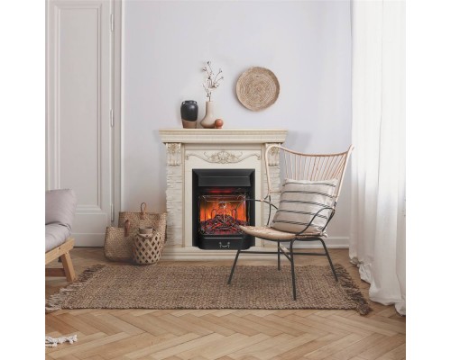 RealFlame Электрокамин Patricia WT белый дуб с золотой патиной с очагом Majestic Lux Black RC