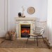 RealFlame Электрокамин Patricia WT белый дуб с золотой патиной с очагом Majestic Lux Brass