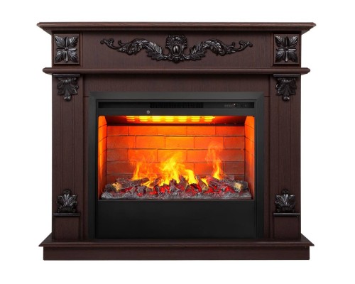 RealFlame Электрокамин Philadelphia 25,5/26 DN орех с очагом 3D Helios 26