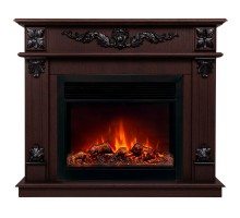 RealFlame Электрокамин Philadelphia 25,5/26 DN орех с очагом Moonblaze Black