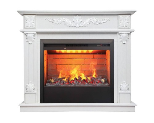 RealFlame Электрокамин Philadelphia 25,5/26 WT белое золото с очагом 3D Helios 26