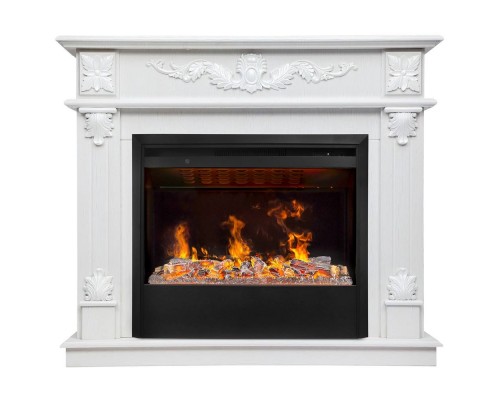 RealFlame Электрокамин Philadelphia 25,5/26 WT белое золото с очагом 3D Helios 26 SBG
