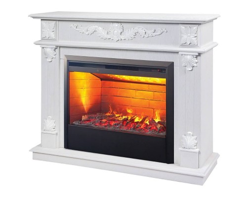 RealFlame Электрокамин Philadelphia 25,5/26 WT белое золото с очагом 3D Helios 26