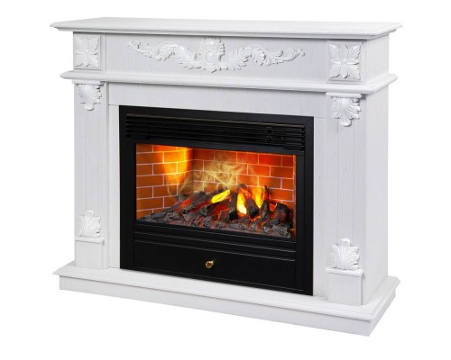 RealFlame Электрокамин Philadelphia 25,5/26 WT белое золото с очагом 3D Novara