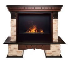 RealFlame Электрокамин Rockland AO античный дуб с очагом 3D Cassette 630 Black Panel