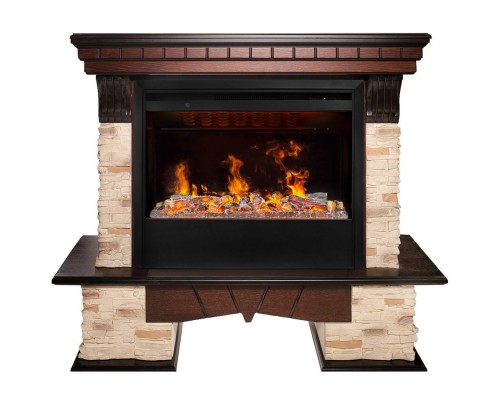 RealFlame Электрокамин Rockland AO античный дуб с очагом 3D Helios 26 SBG
