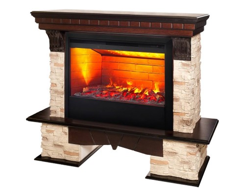 RealFlame Электрокамин Rockland AO античный дуб с очагом 3D Helios 26