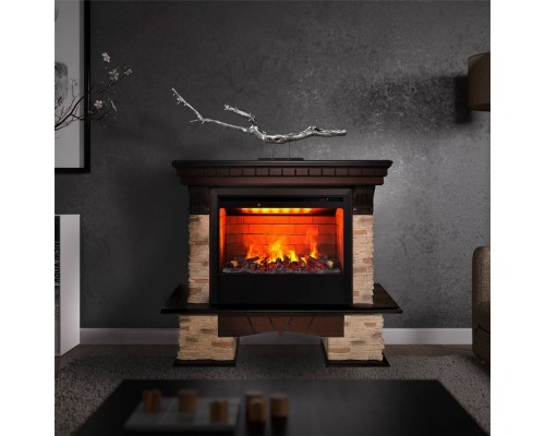 RealFlame Электрокамин Rockland AO античный дуб с очагом 3D Helios 26