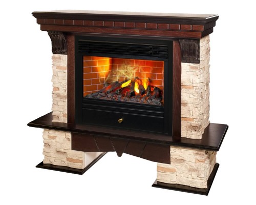 RealFlame Электрокамин Rockland AO античный дуб с очагом 3D Novara