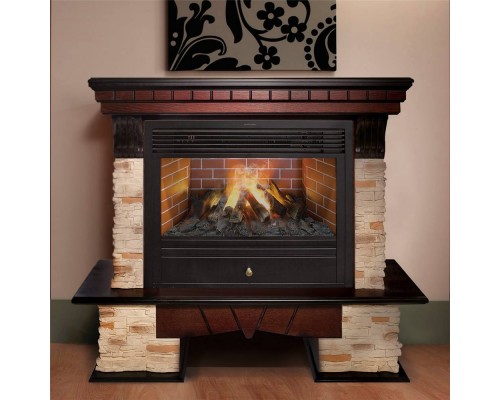 RealFlame Электрокамин Rockland AO античный дуб с очагом 3D Novara
