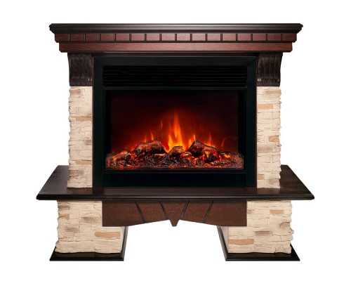 RealFlame Электрокамин Rockland AO античный дуб с очагом Moonblaze Black