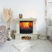 RealFlame Электрокамин Rockland Lux WT белый дуб с золотой патиной с очагом 3D Firestar 25,5