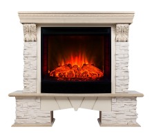 RealFlame Электрокамин Rockland Lux WT белый дуб с золотой патиной с очагом Evrika 25,5 LED